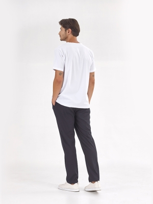 Top White Pants Navy Blue Silva Lux Lycra Suit