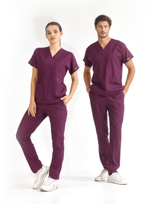 Mürdüm Dr. Greys Doktor Hemşire Medikal Scrubs Takım Lüks Likralı Kumaş
