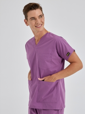 Mor Dr. Greys Doktor Hemşire Medikal Scrubs Takım Terikoton Kumaş