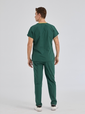 Hunter Green Dr. Greys Doctor Nurse Medical Scrubs Set Poly‑cotton blend fabric