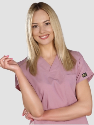 Dusty Rose Dr. Greys Doctor Nurse Medical Scrubs Set Poly‑cotton blend fabric