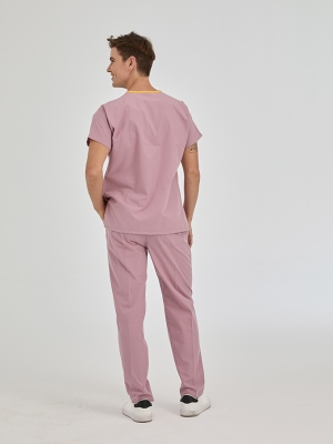 Dusty Rose Dr. Greys Doctor Nurse Medical Scrubs Set Poly‑cotton blend fabric