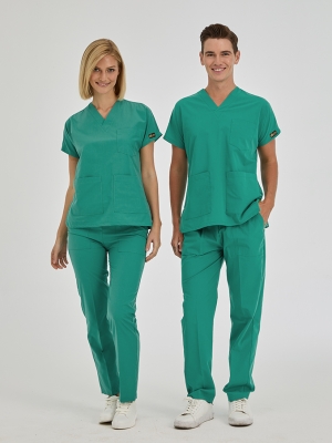 Surgical Green Dr. Greys Doctor Nurse Medical Scrubs Set Poly‑cotton blend fabric