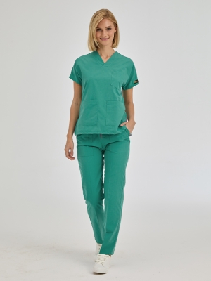 Surgical Green Dr. Greys Doctor Nurse Medical Scrubs Set Poly‑cotton blend fabric