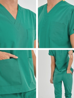 Surgical Green Dr. Greys Doctor Nurse Medical Scrubs Set Poly‑cotton blend fabric