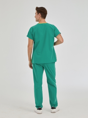 Surgical Green Dr. Greys Doctor Nurse Medical Scrubs Set Poly‑cotton blend fabric