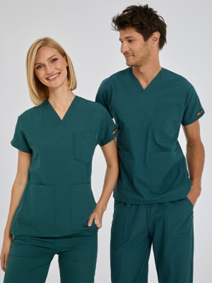 Petrol Green Dr. Greys Doctor Nurse Medical Scrubs Set Poly‑cotton blend fabric