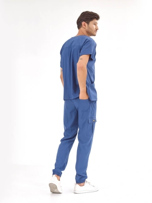Petrolblau Basic Medizinischer Scrubs Set für Ärzte und Pflege Luxus Lycra-Stoff
