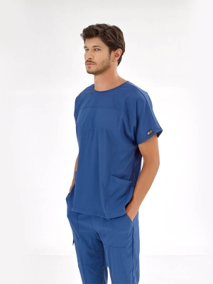 Petrolblau Basic Medizinischer Scrubs Set für Ärzte und Pflege Luxus Lycra-Stoff