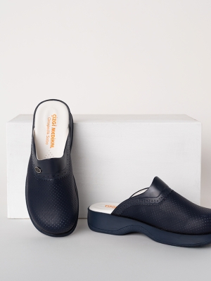 Navy Blue Women's Doctor Nurse Medical Classic Perforated Clogs