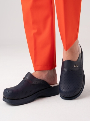 Navy Blue Women's Doctor Nurse Medical Classic Perforated Clogs