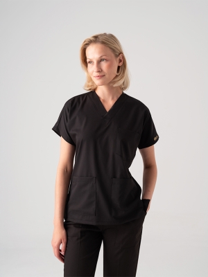 Siyah Dr. Greys Doktor Hemşire Medikal Scrubs Takım Best Likralı Kumaş