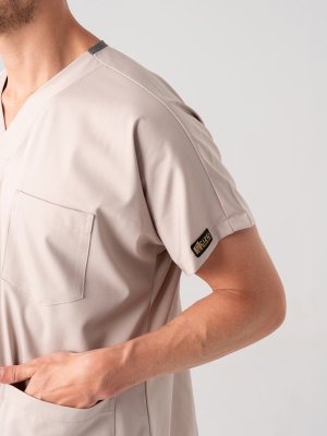 Krem Dr. Greys Doktor Hemşire Medikal Scrubs Takım Best Likralı Kumaş