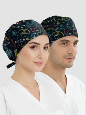 Hazine Avı Desenli Bone (Cotton Likra Kumaş)