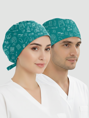 Klinik Çizgiler Desenli Bone (Cotton Likra Kumaş)