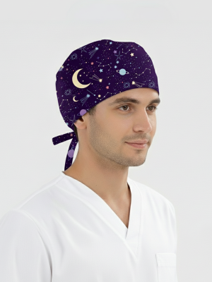 Yıldız Yağmuru Desenli Bone (Cotton Likra Kumaş)