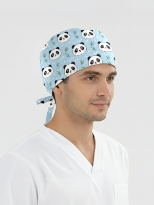 Tatlı Panda Desenli Bone (Cotton Likra Kumaş)