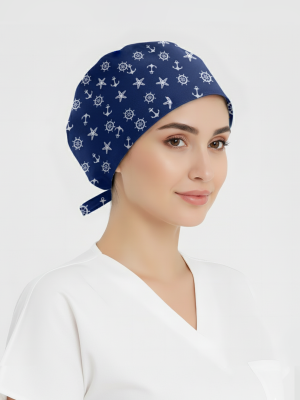 Çapa Desenli Bone (Cotton Likra Kumaş)