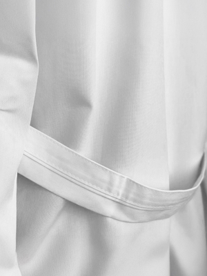White Classic Collar Men's Lab Coat Alpaca Fabric