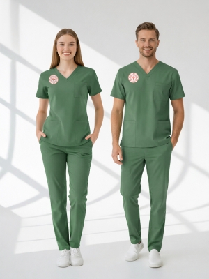 OP-Scrubs-Set für OP-Personal – Stretch, Offizieller Standard 2025, Frosty Spruce