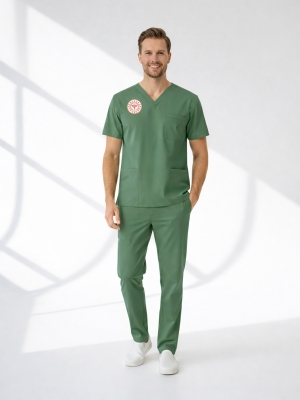 OP-Scrubs-Set für OP-Personal – Stretch, Offizieller Standard 2025, Frosty Spruce