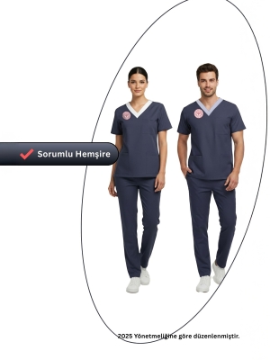 Leitende Pflegekraft Scrubs – Elastisches Set, Offizieller Standard 2025, Patriot Blue