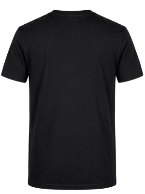 Blumen-Stethoskop Bedrucktes Kurzarm T-Shirt in Schwarz (100% Baumwoll-Jersey)