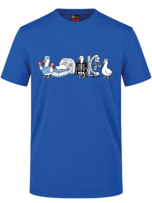 Radiologie-Team Bedrucktes Kurzarm T-Shirt in Saxe-Blau (100% Baumwoll-Jersey)