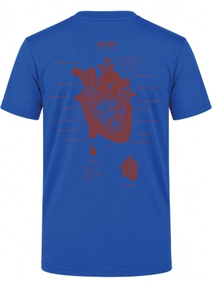 Anatomisches Herz Bedrucktes Kurzarm T-Shirt in Saxe-Blau (100% Baumwoll-Jersey)