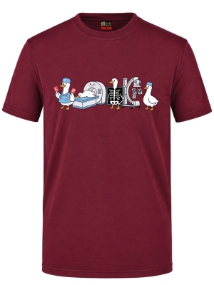 Radiologie-Team Bedrucktes Kurzarm T-Shirt in Bordeaux (100% Baumwoll-Jersey)