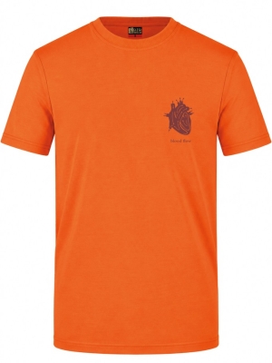 Anatomisches Herz Bedrucktes Kurzarm T-Shirt in Orange (100% Baumwoll-Jersey)
