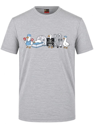 Radiologie-Team Bedrucktes Kurzarm T-Shirt in Grau meliert (100% Baumwoll-Jersey)
