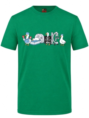 Radiologie-Team Bedrucktes Kurzarm T-Shirt in Brasilgrün (100% Baumwoll-Jersey)