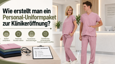 Wie bereitet man ein Mitarbeiter-Uniformpaket für die Eröffnung einer neuen Klinik vor?