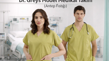 Pistaziengrünes Dr. Greys Medizinisches Scrubs-Set: Der Professionelle Ton von Natürlichkeit und Balance