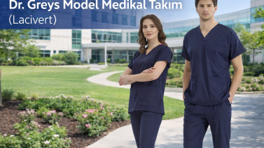 Dunkelblaues Dr. Greys Medizinisches Scrubs-Set