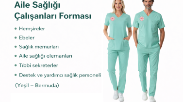 Grün – Bermuda Familiengesundheitszentrum Scrubs Set  Lycra-Scrubs, farbkonform gemäß den Standards des Gesundheitsministeriums