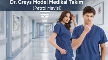 Petrolblaues Dr. Greys Medizinisches Scrubs-Set: Der tiefe Ton von Vertrauen und Professionalität