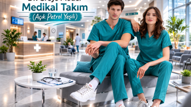 Dr. Greys Medizinscrubs-Set in Hell-Petrolgrün: Ruhe und professionelle Eleganz