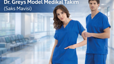 Dr. Greys Medizinisches Scrubs-Set in Königsblau (Saksblau)