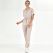 Cream Retro Women's Doctor Nurse Medical Scrubs Set Luxury Lycra Fabric