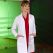 White Mandarin Collar Women's Lab Coat Alpaca Fabric