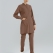 Friar Brown Hijab-Friendly Medical Scrubs Set with Stand Collar – Luxury Stretch Fabric