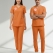 Clinical Support Staff Scrubs – Stretch Set | Turkey Ministry of Health – 2025 Standard – Orange Ochre