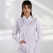 White Mandarin Collar Women's Lab Coat Alpaca Fabric