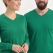 Brezilya Yeşili %100 Pamuk Penye V Yaka T-shirt Uzun Kol