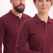 Bordo Polo Yaka Uzun Kol İş Sweatshirtü Penye Lacoste Kumaş