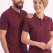Bordo Polo Yaka Kısa Kol İş Tişörtü Penye Lacoste Kumaş