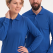 Saks Mavisi Polo Yaka Uzun Kol İş Sweatshirtü Penye Lacoste Kumaş