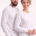 Beyaz Yuvarlak Yaka İş Sweatshirt 2 İplik